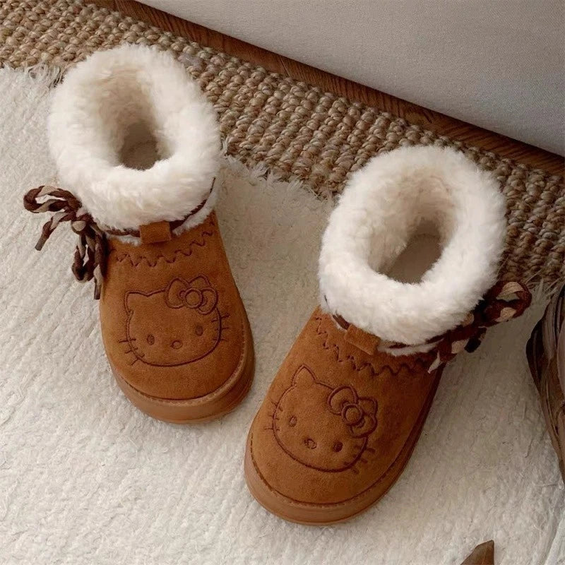 HelloKitty Fur Suede Boots